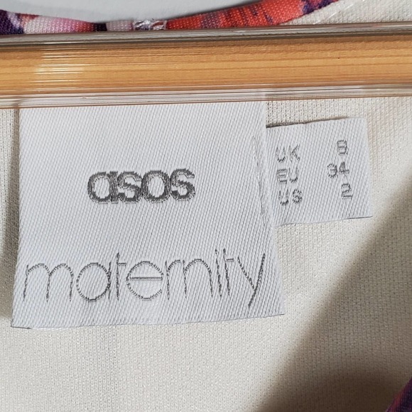 ASOS Maternity Floral Sleeveless Sundress A-Line Skater Dress Purple Size 2 - Picture 6 of 10